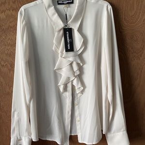 Karl Lagerfeld Ruffle Blouse NWT